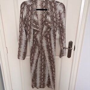 Snakeskin Print Long Sleeve Cardigan